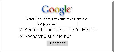 interface de recherche