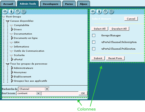 Figure 5 : Onglet cr&eacute;&eacute; par un administrateur 